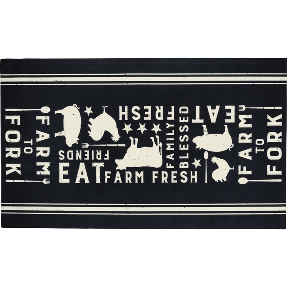 Rug Doormat Eat Fresh Farm To Fork Indoor Outdoor Rug Doormat Non-skid Backing - Picture 1 of 2